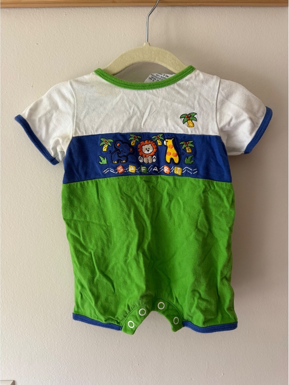 Vintage Simply Basics 0/3 month safari romper
